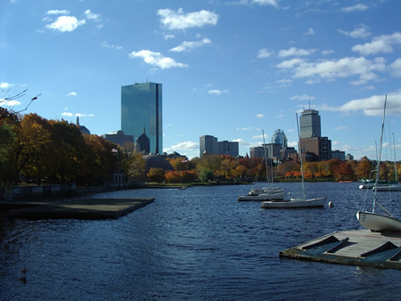 Boston Skyline in Fall