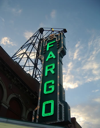 Photo of Fargo theater sign