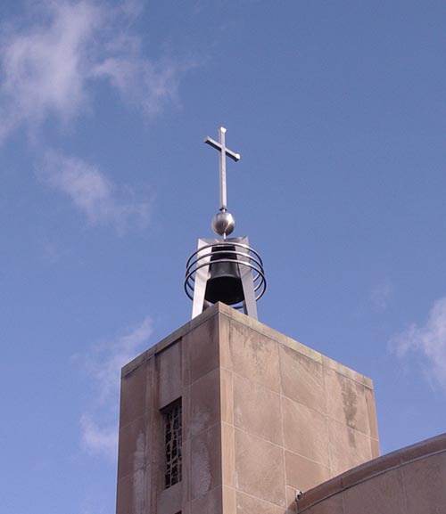 futuristic church steeple